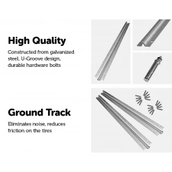 Randy & Travis Machinery Sliding Gate Hardware Accessories Kit - 2m Track DIY & Renovation