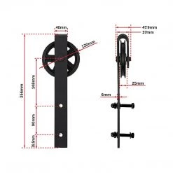 Randy & Travis Machinery Black Sliding Barn Door Hardware 2M Big Spoke Wheel DIY & Renovation
