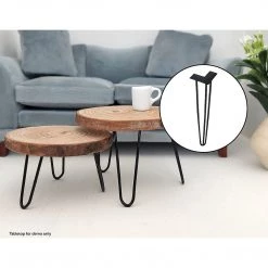 Randy & Travis Machinery Furniture Set Of 4 Industrial 12mm Steel Retro Hairpin Table Legs - 45cm Leg