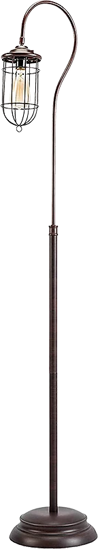 FactoryFast.com.au Industrial Floor Lamp With Adjustable Cage Shade In Bronze Finish
