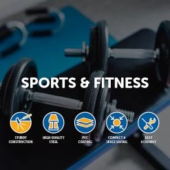 Randy & Travis Machinery 45cm - 1 Pair Dumbbell Bar 25mm Diameter - PVC Coated Dumbell Handle