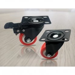 Randy & Travis Machinery DIY & Renovation 8 X 2" Polyurethane Castor Wheels - Swivel And 4 With Brake