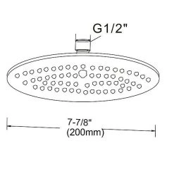 Della Francesca 200mm Shower Head Round 304SS Electroplated Matte Black Finish DIY & Renovation