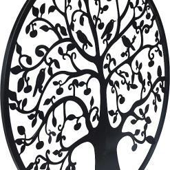 Randy & Travis Machinery Home & Lifestyle 60cm Black Tree Of Life Wall Art Hanging Metal Iron Sculpture Garden