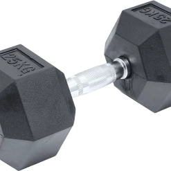 Randy & Travis Machinery 25kg Commercial Rubber Hex Dumbbell Gym Weight Sports & Fitness