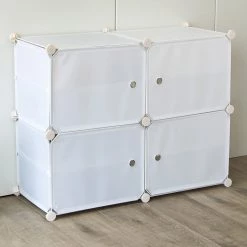 Randy & Travis Machinery White Cube DIY Shoe Cabinet Rack Storage Portable Stackable Organiser Stand