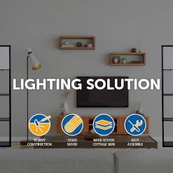 Randy & Travis Machinery Home & Lifestyle Shelf Floor Lamp - Shade Diffused Light Source With Open-Box Shelves