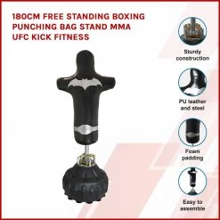 Randy & Travis Machinery 180cm Free Standing Boxing Punching Bag Stand MMA UFC Kick Fitness Sports & Fitness
