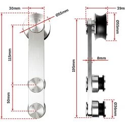 Randy & Travis Machinery Sliding Barn Door Hardware Stainless Steel DIY & Renovation
