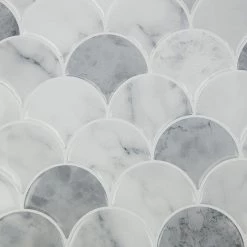 Randy & Travis Machinery Tiles 3D Peel And Stick Wall Tile Fish Scale Mosaic ({{Size}} X 10 Sheets) DIY & Renovation