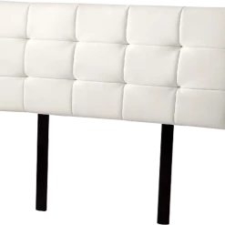 Palermo Furniture Double PU Leather Bed Deluxe Headboard Bedhead - White
