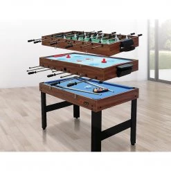 Randy & Travis Machinery Games & Hobbies 4FT 3-in-1 Games Foosball Soccer Hockey Pool Table Table