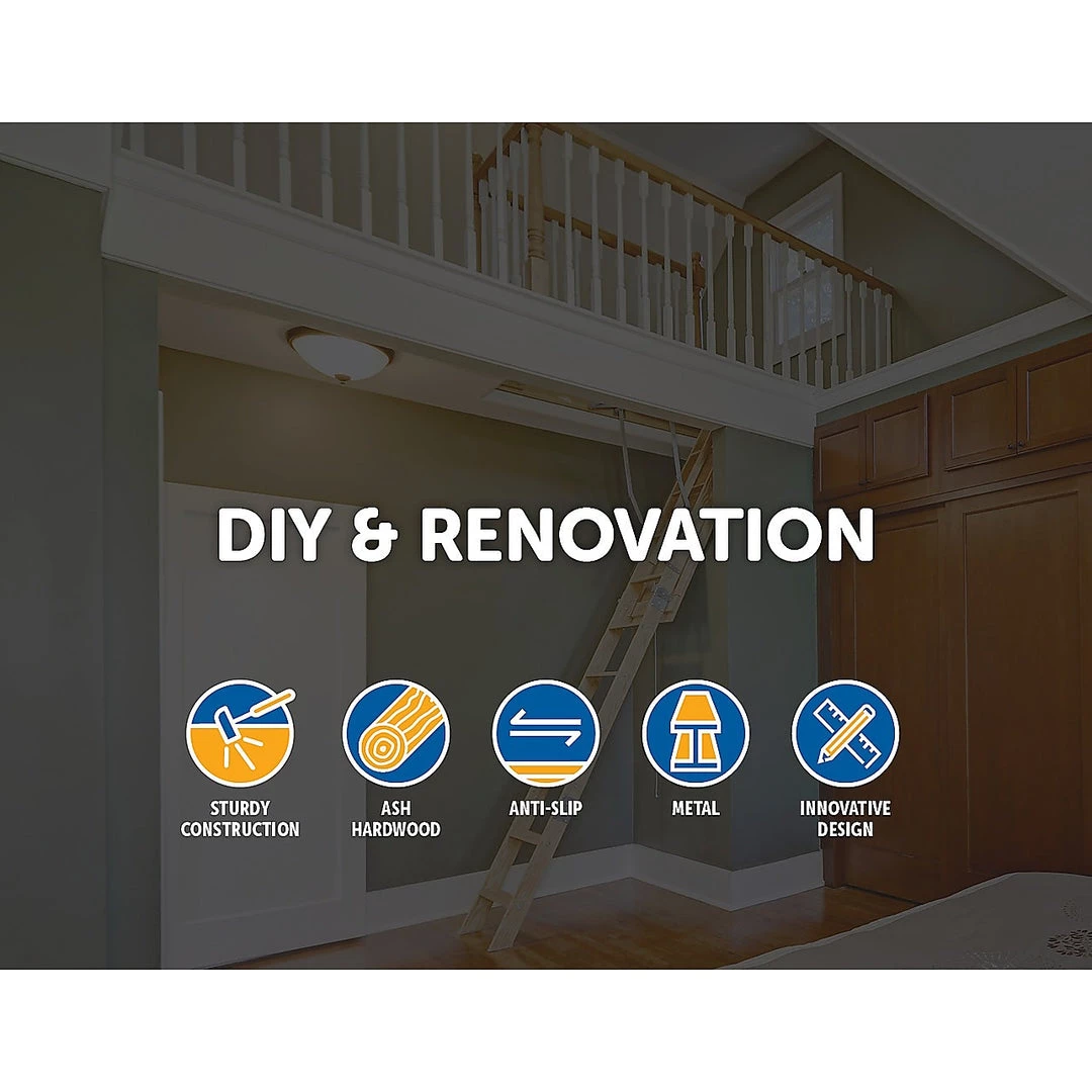 Randy & Travis Machinery DIY & Renovation Ash Hardwood Attic Loft Ladder