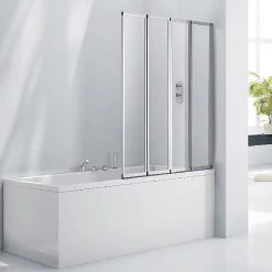 Della Francesca 4 Fold Chrome Folding Bath Shower Screen Door Panel 1000 X 1400mm DIY & Renovation