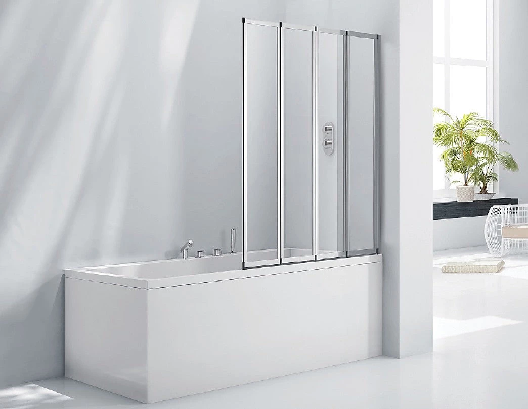 Della Francesca 4 Fold Chrome Folding Bath Shower Screen Door Panel 1000 X 1400mm DIY & Renovation