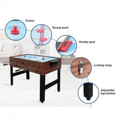 Randy & Travis Machinery Games & Hobbies 4FT 3-in-1 Games Foosball Soccer Hockey Pool Table Table