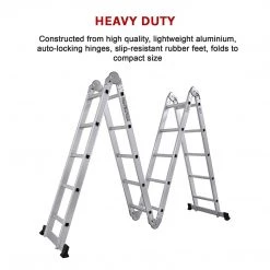 Randy & Travis Machinery 5.8m Multipurpose Ladder Aluminium Extension Folding Adjustable Step DIY & Renovation