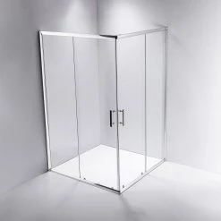 Della Francesca 1200 X 900mm Sliding Door Nano Safety Glass Shower Screen In CHROME