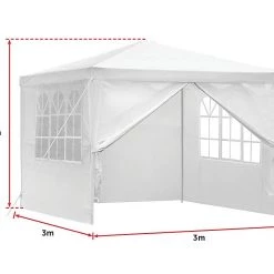Bariloche 3x3m Gazebo Outdoor Marquee Tent Canopy White