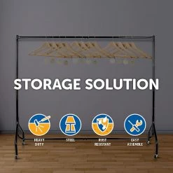 Palermo 300LBS Heavy Duty Clothing Garment Rail Rack Hanger Home & Lifestyle