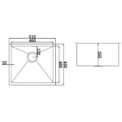 Brienz 510x450mm Stainless Steel Single Bowl Sink With Round Waste DIY & Renovation
