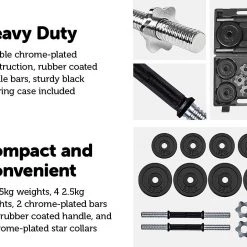 Randy & Travis Machinery 20kg Black Dumbbell Set With Carrying Case