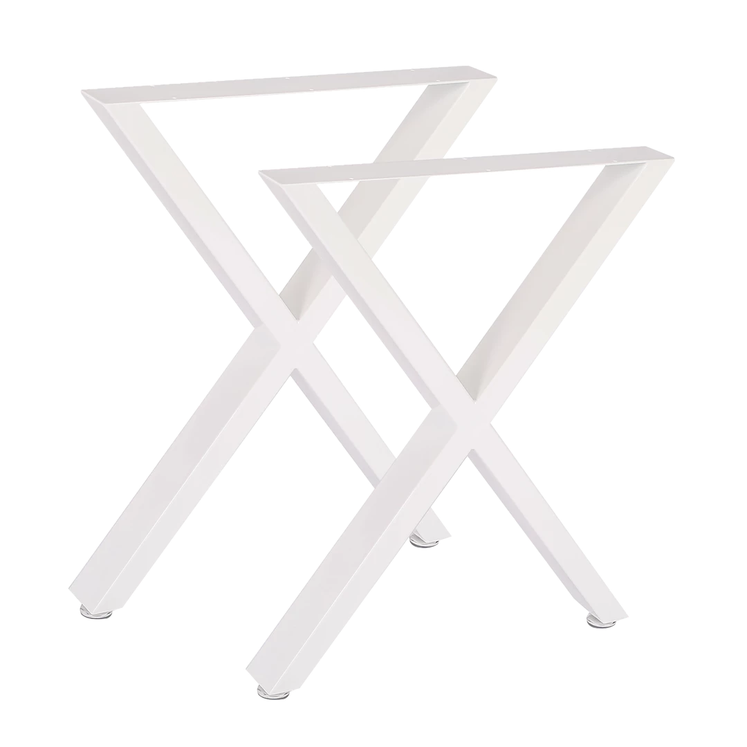 Della Francesca Furniture X-Shaped Table Bench Desk Legs Retro Industrial Design Fully Welded - White