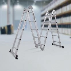 Randy & Travis Machinery 5.8m Multipurpose Ladder Aluminium Extension Folding Adjustable Step DIY & Renovation