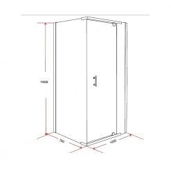 Della Francesca 1000 X 700 X 1900mm Framed Safety Glass Pivot Door Shower Screen In CHROME