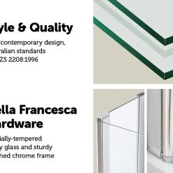 DIY & Renovation 180° CHROME Pivot Door 6mm Safety Glass Bath Shower Screen By Della Francesca - 100 X 140cm