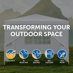 Bariloche 3x3m Gazebo Outdoor Marquee Tent Canopy White