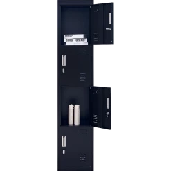 Salvatore Angelotti Black 4-Door Locker For Office Gym Shed School Home Storage - Padlock-operated