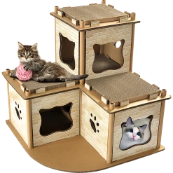 Randy & Travis Machinery Cat Cardboard House Tree Tower Condo Scratcher Pet Post Pad Mat Furniture