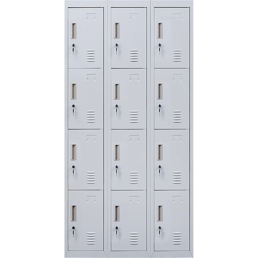 Salvatore Angelotti Furniture Grey 12-Door Locker For Office Gym Shed School Home Storage - Standard Lock With 2 Keys