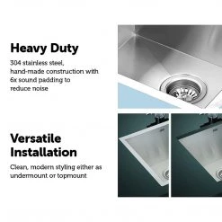 Brienz 510x450mm Stainless Steel Single Bowl Sink With Round Waste DIY & Renovation