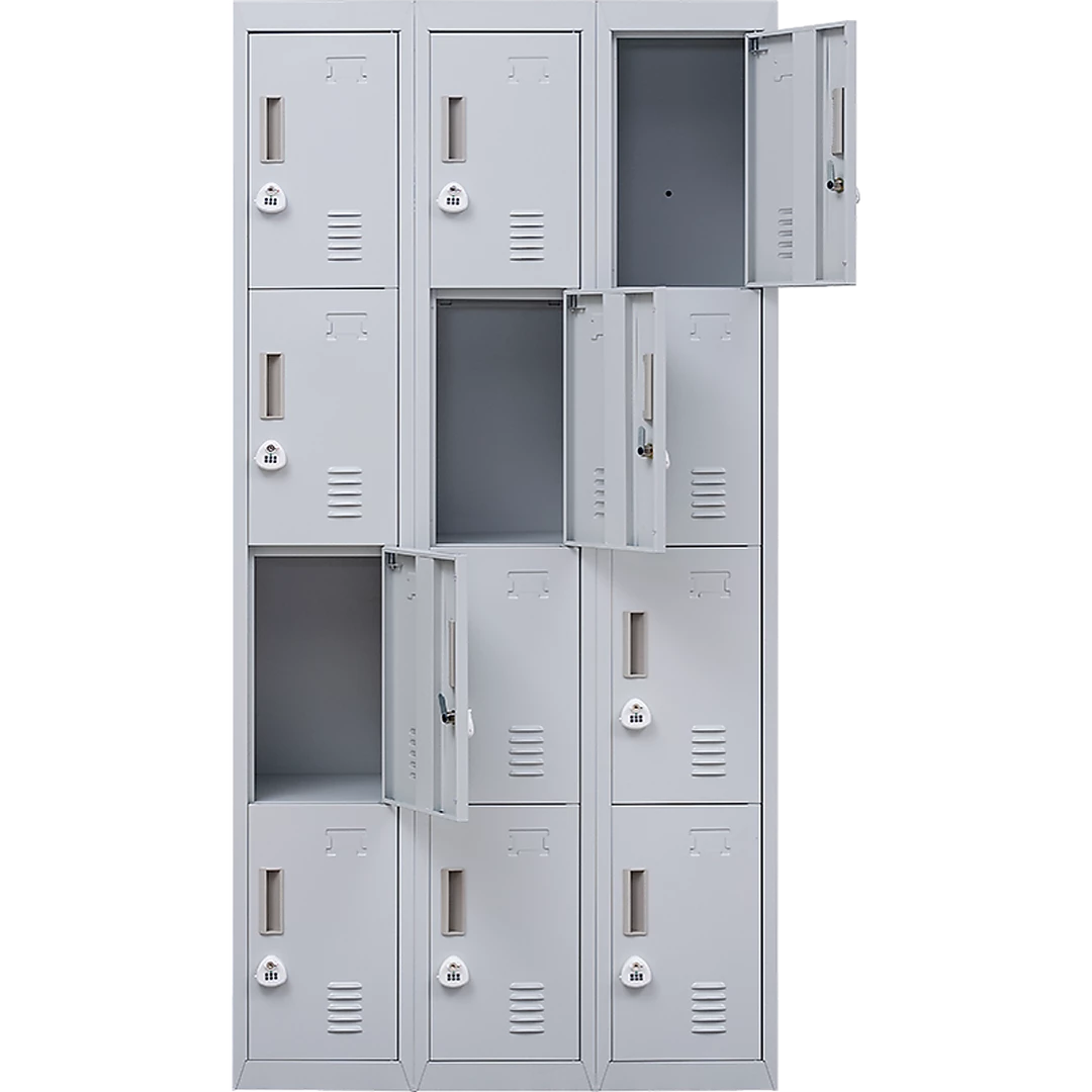 Salvatore Angelotti Grey 12-Door Locker For Office Gym Shed School Home Storage - 3-Digit Combination Lock