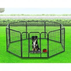 Randy & Travis Machinery Home & Lifestyle 8 Panel Heavy Duty Pet Dog Playpen Puppy Exercise Fence Enclosure Cage