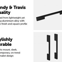 Randy & Travis Machinery DIY & Renovation 5 X 128mm Kitchen Cabinet Cupboard Door Drawer Handles Square Black Furniture Pulls