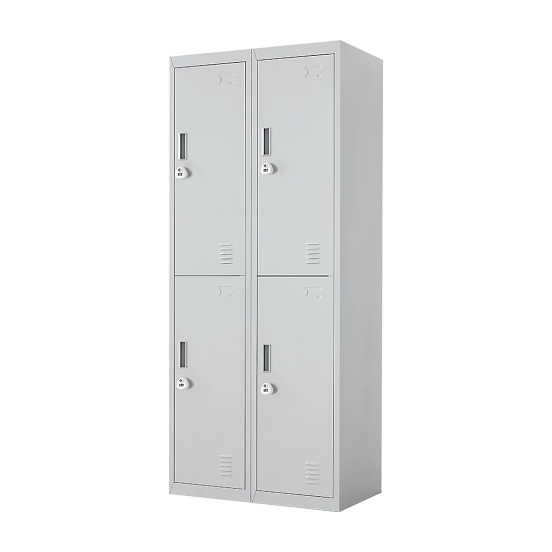 Salvatore Angelotti Grey Four-Door Office Gym Shed Storage Locker- 3-Digit Combination Lock Furniture