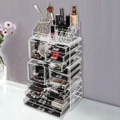 Randy & Travis Machinery Furniture 11 Drawers Clear Acrylic Cosmetic Jewellery Luxury Organiser