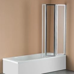 Della Francesca 4 Fold Chrome Folding Bath Shower Screen Door Panel 1000 X 1400mm DIY & Renovation