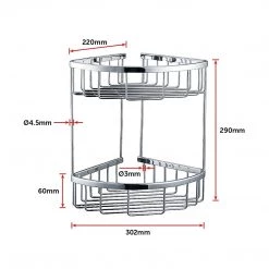 Della Francesca 2-Tier Corner Bathroom Basket Shelf Rail Rack DIY & Renovation