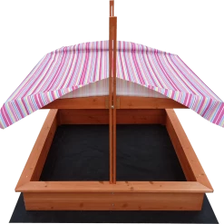 Brienz Games & Hobbies Kids Wooden Toy Sandpit With Adjustable Canopy