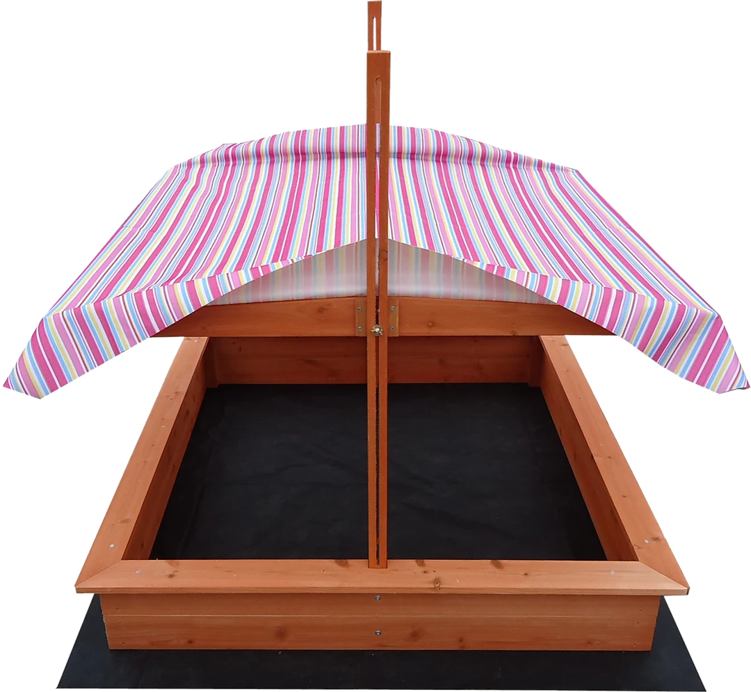 Brienz Games & Hobbies Kids Wooden Toy Sandpit With Adjustable Canopy