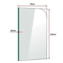 DIY & Renovation 70 X 145cm Frameless Glass Bath Screen By Della Francesca BLACK