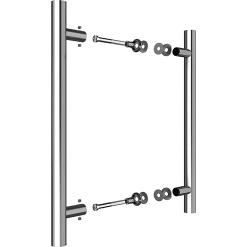 Randy & Travis Machinery DIY & Renovation Round 300mm Push Pull Stainless Steel Door Handle Entrance Entry Shower Glass