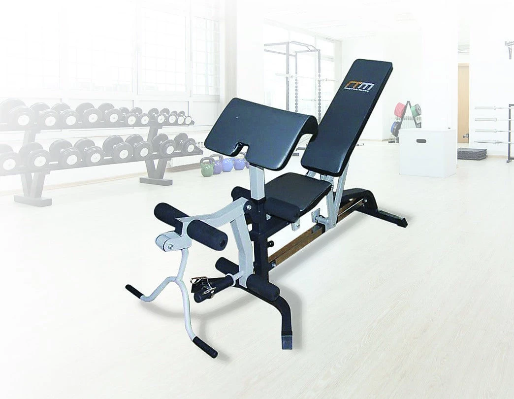 Randy & Travis Machinery FID Flat Incline Decline Bench Press W/ Leg Extension Sports & Fitness