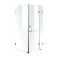 100 X 100cm Frameless 10mm Glass Shower Screen By Della Francesca CHROME Hinges/Brackets And ROUND Handle DIY & Renovation