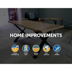 Randy & Travis Machinery X-Shaped Table Bench Desk Legs Retro Industrial Design Fully Welded Furniture