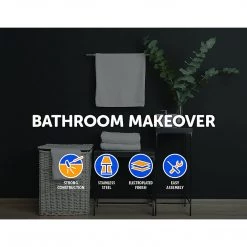 Della Francesca DIY & Renovation Classic Towel Bar Rail Ring Electroplated Matte Black Finish